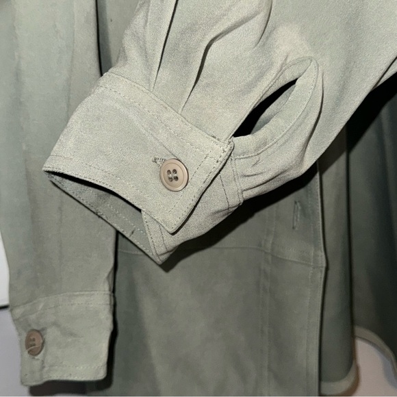 Sage Green Croft & Barrow Stretch Button Down Blouse - Picture 6 of 10